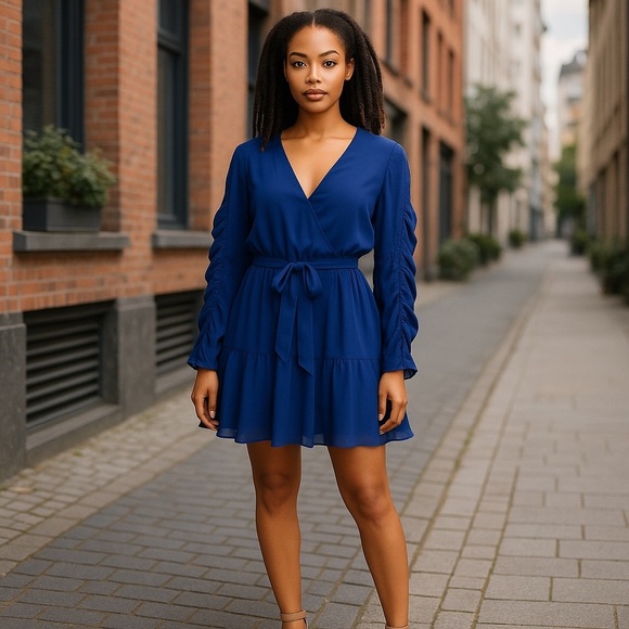 TULAROSA Beautiful Navy Blue Dress Size Medium - Picture 15 of 15